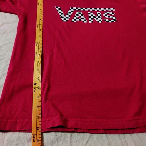 Vans Red Checkerboard Logo T-Shirt Youth Large / Women’s Small - Picture 5 of 5
